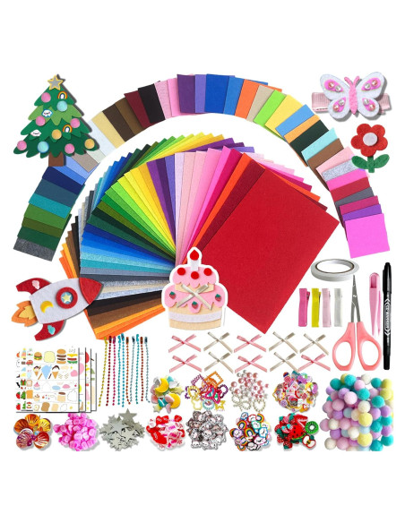 Kit de Hojas de Fieltro Artesanal Bzb - 80PCS 40 Colores Kit de Hojas de Fieltro Artesanal Bzb - 80PCS 40 Colores