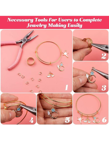 Kit de Fabricación de Pulseras Sofier 542 Piezas DIY Joyería