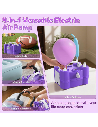 Bomba de aire eléctrica 4 en 1 Keaibuding para globos y pelotas