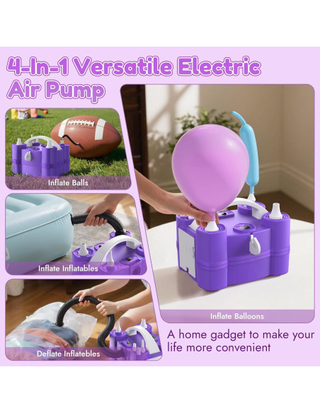 Bomba de aire eléctrica 4 en 1 Keaibuding para globos y pelotas Bomba de aire eléctrica 4 en 1 Keaibuding para globos y pelotas