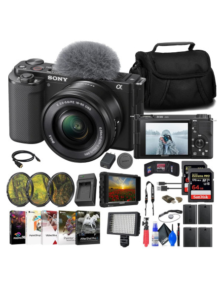 Cámara Sin Espejo Sony ZV-E10 con Lente 16-50mm y Accesorios Cámara Sin Espejo Sony ZV-E10 con Lente 16-50mm y Accesorios