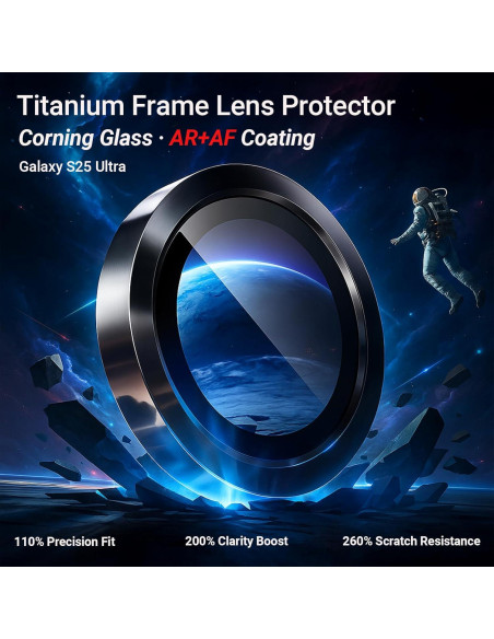 Protector de Lente de Cámara LITO para Galaxy S25 Ultra - Titanio y Vidrio Corning 9H Protector de Lente de Cámara LITO para Galaxy S25 Ultra - Titanio y Vidrio Corning 9H