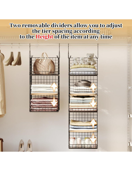 Organizador Colgante de Armario Yuyetuyo 5 Niveles Plegable Organizador Colgante de Armario Yuyetuyo 5 Niveles Plegable