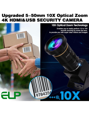 Cámara USB HDMI 4K IEights 10X Zoom Manual 5-50mm