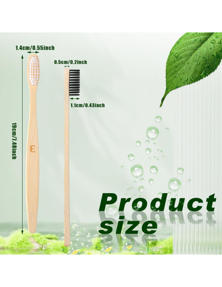 Cepillos de Dientes de Bambú Sieral 60 Pcs Suaves 19 cm Cepillos de Dientes de Bambú Sieral 60 Pcs Suaves 19 cm