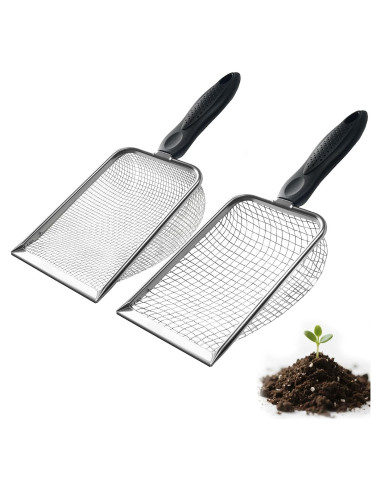 Set de Tamiz de Suelo de Jardinería 2-en-1 MCSDFN Acero Inoxidable