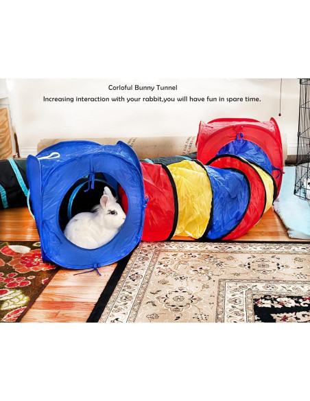 Túnel Grande para Conejos MUYG 150x40 cm Colorido Interiores y Exteriores