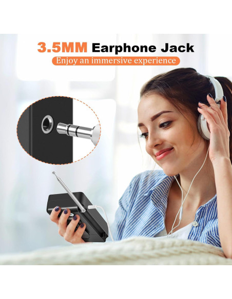 Radio Portátil TRELC T-08 AM FM Mini 127g con Auriculares Radio Portátil TRELC T-08 AM FM Mini 127g con Auriculares