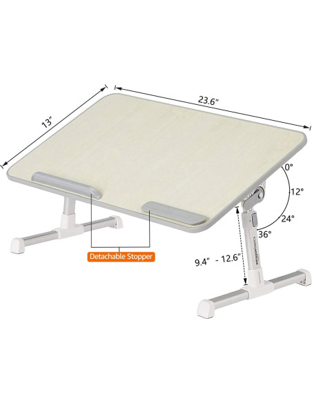 Mesa de bandeja ajustable Amazon Basics para laptop 60x33cm Mesa de bandeja ajustable Amazon Basics para laptop 60x33cm