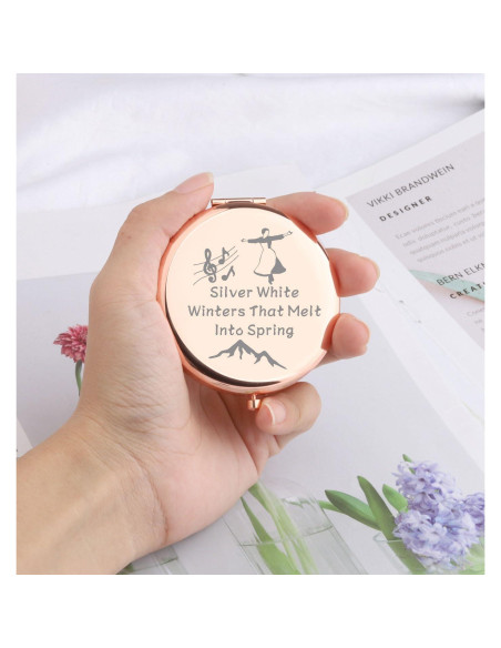 Espejo de Maquillaje Compacto WSNANG Doble Cara Plateado 7.1cm Espejo de Maquillaje Compacto WSNANG Doble Cara Plateado 7.1cm