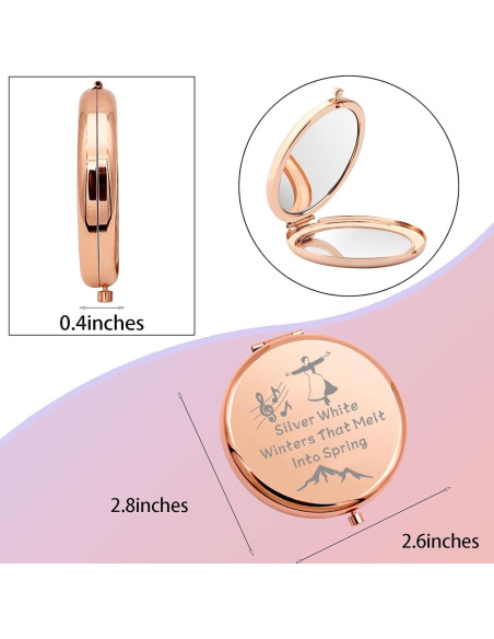 Espejo de Maquillaje Compacto WSNANG Doble Cara Plateado 7.1cm Espejo de Maquillaje Compacto WSNANG Doble Cara Plateado 7.1cm