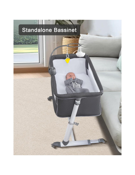 Cuna Lateral Yacul para Bebés Ajustable con Ruedas y Música Cuna Lateral Yacul para Bebés Ajustable con Ruedas y Música