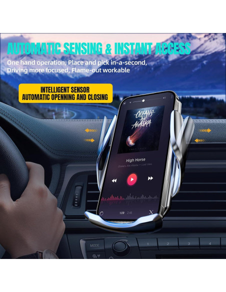 Cargador Inalámbrico para Auto Insunshine 15W con Sensor Automático Cargador Inalámbrico para Auto Insunshine 15W con Sensor Automático