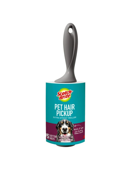 Rodillo Adhesivo Extra Pegajoso Scotch-Brite 95 Hojas para Pelo de Mascotas Rodillo Adhesivo Extra Pegajoso Scotch-Brite 95 Hojas para Pelo de Mascotas