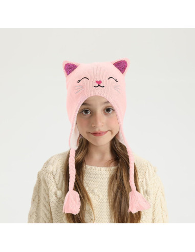 Gorro de Invierno con Orejas de Gato para Niñas 3-7 Años