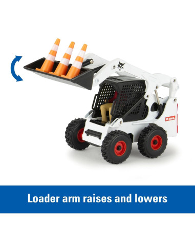 Juguetes de Construcción TOMY Bobcat 1:32 - Camioneta, Cargadora, Remolque y Trabajador