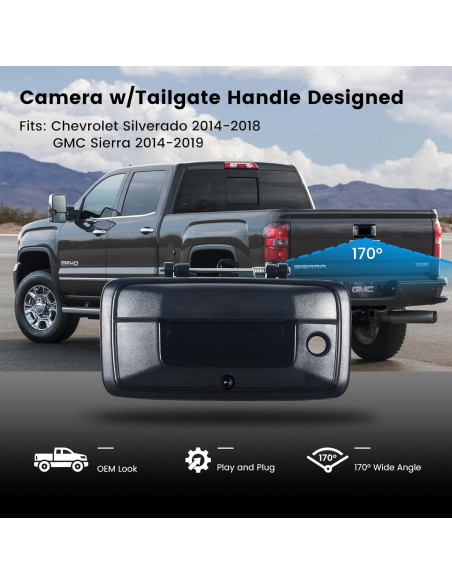 Cámara de Reversa Dasaita 1080P para Chevrolet Silverado 2014-2015 Cámara de Reversa Dasaita 1080P para Chevrolet Silverado 2014-2015