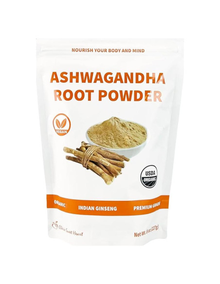 Polvo de Raíz de Ashwagandha Orgánico Cherie Sweet Heart 227g Polvo de Raíz de Ashwagandha Orgánico Cherie Sweet Heart 227g