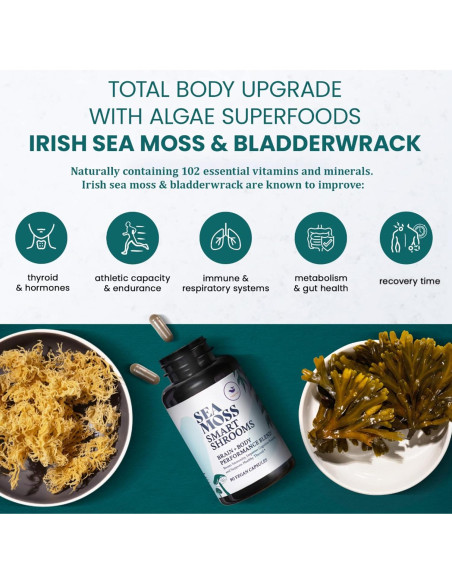 Cápsulas Veganas de Musgo Marino Irlandés Happy Fox 1500mg Cápsulas Veganas de Musgo Marino Irlandés Happy Fox 1500mg