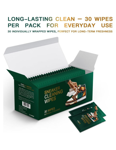 Toallitas Limpiadoras para Zapatillas TOALLITAS - Doble Textura - 30 Unidades