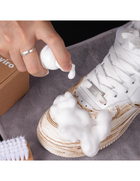 Kit de Limpieza de Zapatos Henviro 240ml con Cepillos y Toalla Kit de Limpieza de Zapatos Henviro 240ml con Cepillos y Toalla