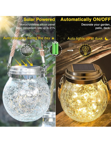 Linternas Solares ROSHWEY para Exterior - Paquete de 4 Luces