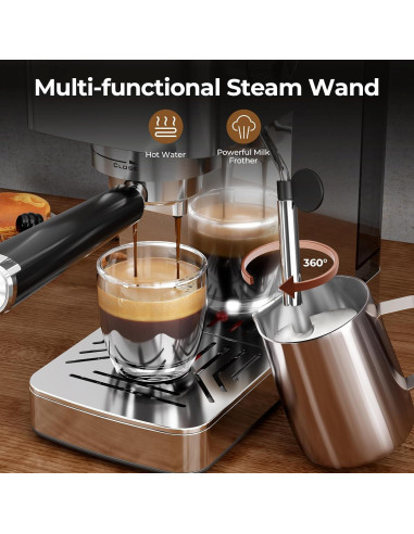 Máquina de Espresso Havato 20 Bar con Espumador 1.25L