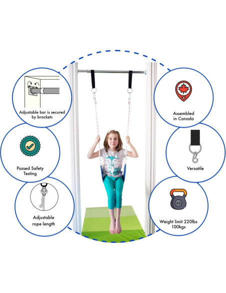 Kit de Columpio de Puerta DreamGYM para Niños - Barra, Anillos y Escalera Kit de Columpio de Puerta DreamGYM para Niños - Barra, Anillos y Escalera