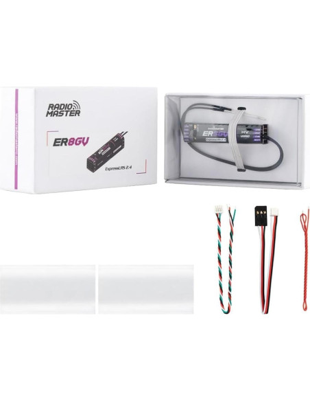 Receptor PWM ELRS 2.4GHz RadioMaster ER8GV 8 Canales Receptor PWM ELRS 2.4GHz RadioMaster ER8GV 8 Canales