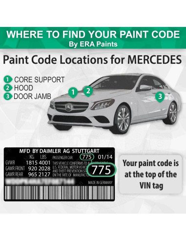 Pintura Automotriz en Spray ERA 2K 355ml Gris Piedra MERCEDES
