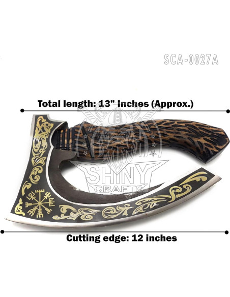 Hacha de Pizza Vikinga SHINY CRAFTS 30.48 cm Acero Carbono Hacha de Pizza Vikinga SHINY CRAFTS 30.48 cm Acero Carbono