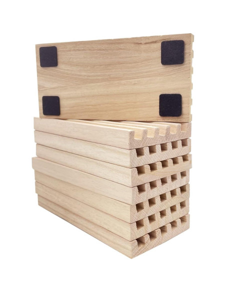Set de 8 Bandejas de Dominó de Madera SUTIMSHE - Soportes para Fichas