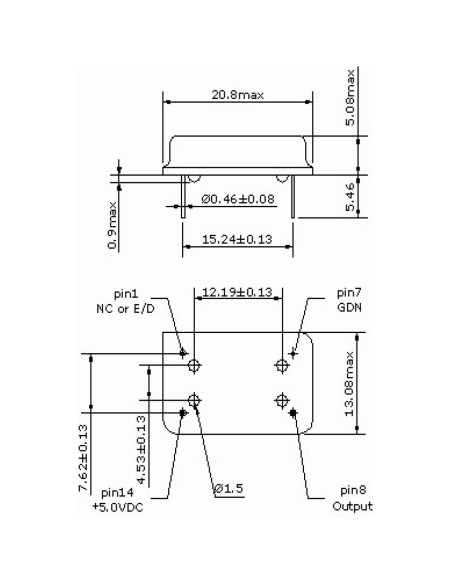 Oscilador de Cristal 1 MHz DIP14 Tongxiang 2 PCS 3.3V-5V Oscilador de Cristal 1 MHz DIP14 Tongxiang 2 PCS 3.3V-5V