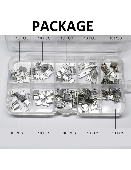 Set de 100 Conectores Femeninos Micro USB XUGERIP 5 Pines Set de 100 Conectores Femeninos Micro USB XUGERIP 5 Pines