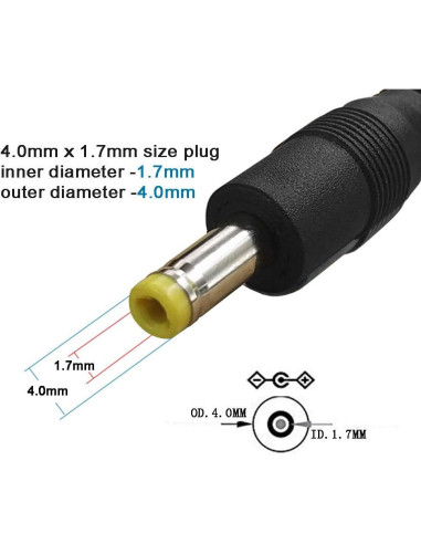 Cable de Alimentación USB SIOCEN 4FT a Jack 4.0mm 5V - 3 Unidades