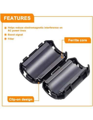 Clip-on Ferrita RFI EMI Supresor de Ruido 28 Pcs HUAREW