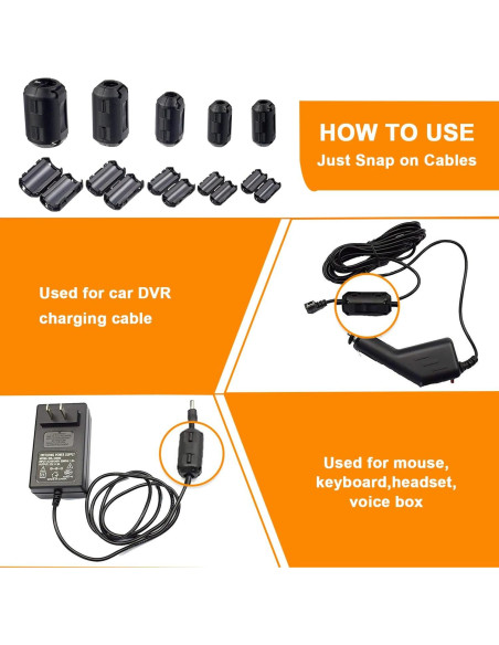 Clip-on Ferrita RFI EMI Supresor de Ruido 28 Pcs HUAREW Clip-on Ferrita RFI EMI Supresor de Ruido 28 Pcs HUAREW