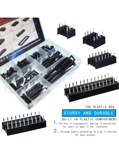 Kit 71 Zócalos DIP IC VIBICCK 2.54mm 6-28 Pines