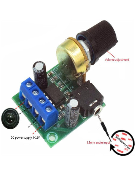 Amplificador de Potencia Mini Acxico LM386 10W 3-12V 2 Pcs Amplificador de Potencia Mini Acxico LM386 10W 3-12V 2 Pcs