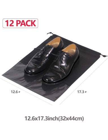 Set de 12 Bolsas de Viaje para Zapatos Negras - Organizador