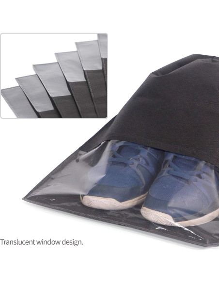Set de 12 Bolsas de Viaje para Zapatos Negras - Organizador Set de 12 Bolsas de Viaje para Zapatos Negras - Organizador