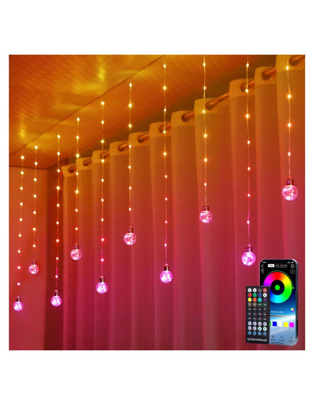 Luces de Cortina LED KepStars 3.0m x 1.0m RGB Control Remoto Luces de Cortina LED KepStars 3.0m x 1.0m RGB Control Remoto