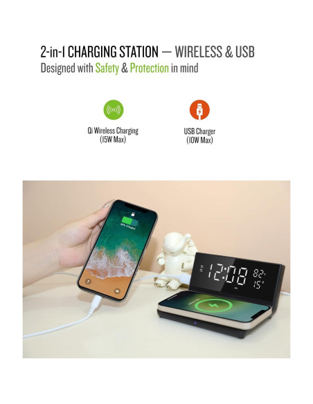 Reloj Despertador Digital Soundfreaq Charge Rise II Negro Reloj Despertador Digital Soundfreaq Charge Rise II Negro