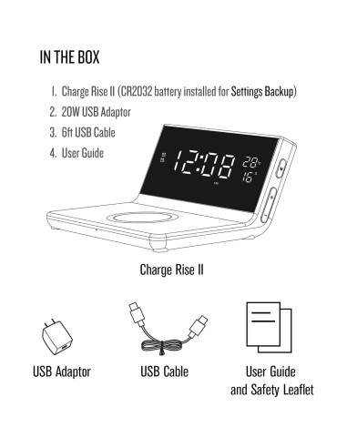 Reloj Despertador Digital Soundfreaq Charge Rise II Negro
