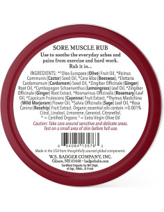 Badger Ungüento Orgánico para Músculos Adoloridos 113 g 2