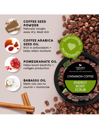 Exfoliante Corporal Energético de Café y Canela Garcoa 320 g