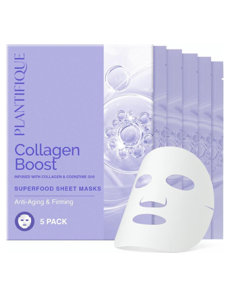 Mascarilla Facial de Tela Plantifique Colágeno 5 Paquete Mascarilla Facial de Tela Plantifique Colágeno 5 Paquete
