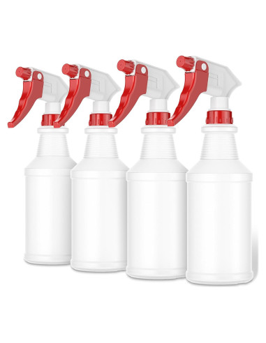 Botellas de Spray LiBa 473ml - Paquete de 4, Boquilla Ajustable