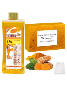 Juego de Jabón de Cúrcuma y Aceite Esencial Suave 7
