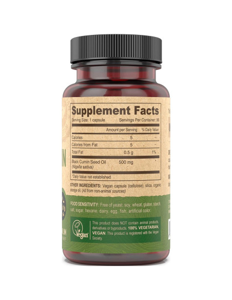 Aceite de Semilla de Comino Negro DEVA 90 Cápsulas Veganas Aceite de Semilla de Comino Negro DEVA 90 Cápsulas Veganas